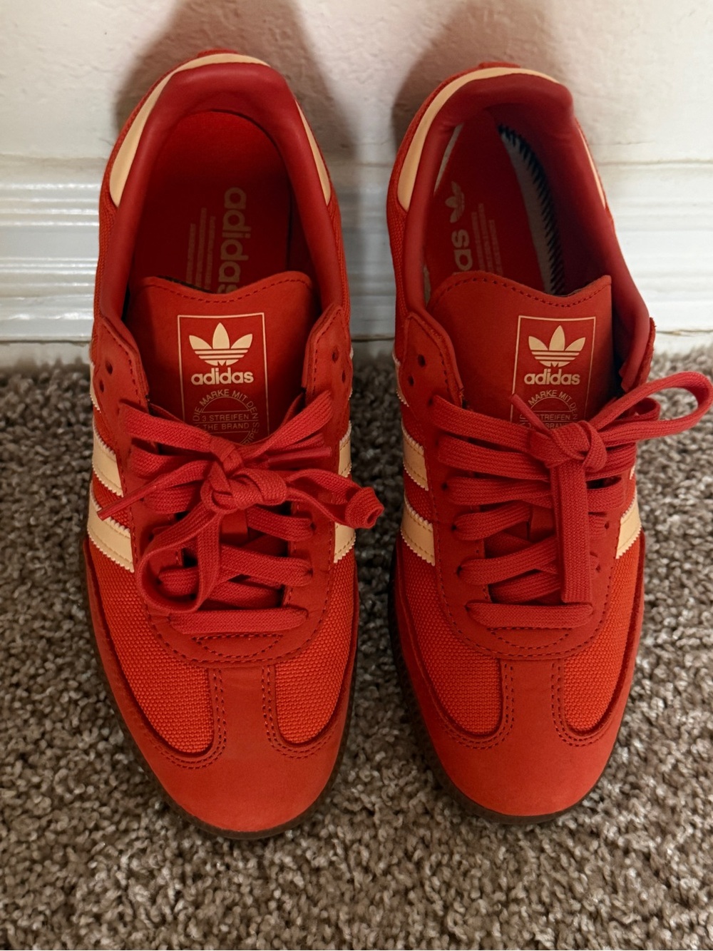 Adidas Sambas Orange and Ivory unisex